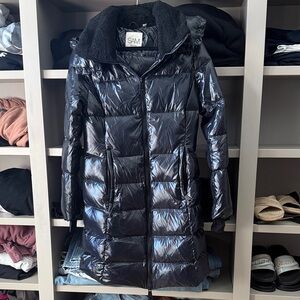 SAM. Women's Shiny Black Puffer Jacket